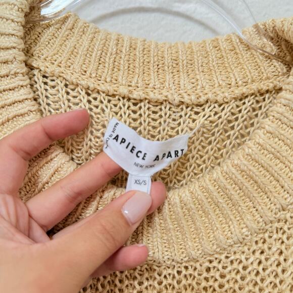 Apiece Apart Olivia Linen Vest Knit Top Tan Lemon Size XS/S - Picture 5 of 5